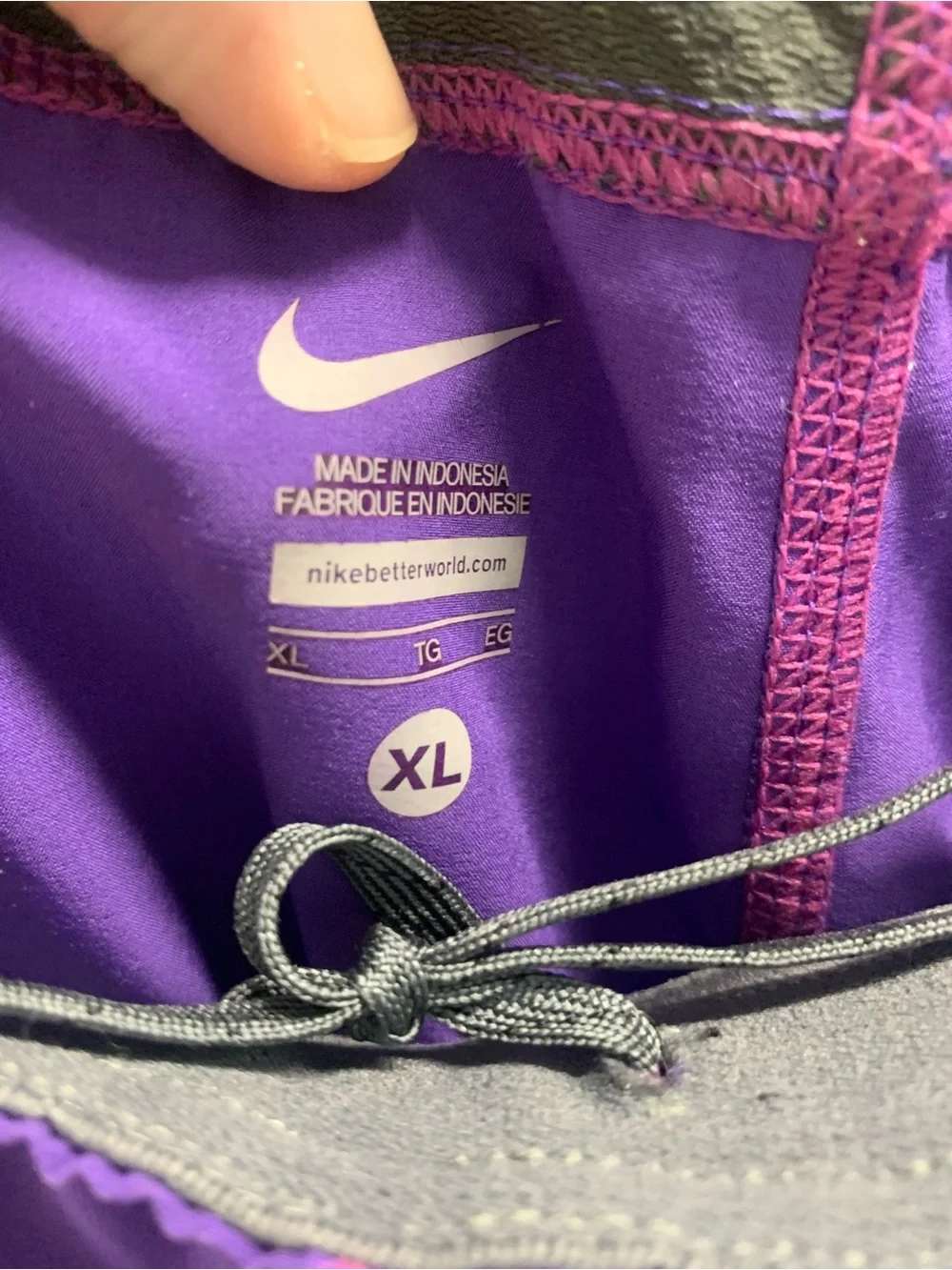 Men's Nike Purple Athletic Shorts with Gray Side Panels